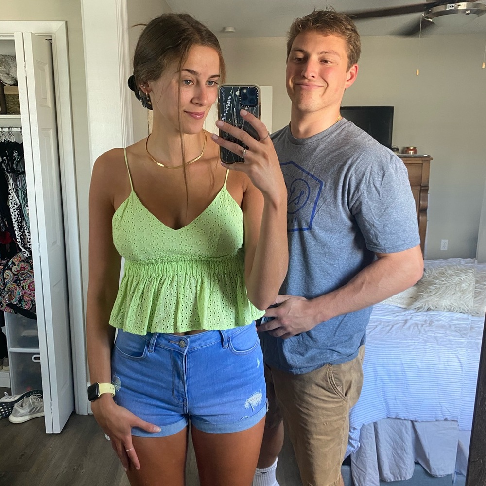 Green Peplum Tank Top
